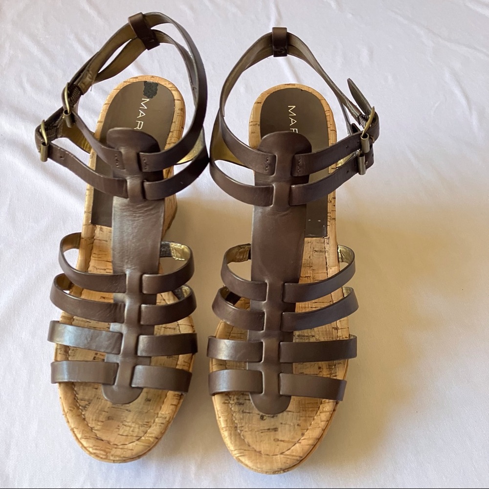 Marc Fisher Brown wedge gladiator style heels. Size 9
